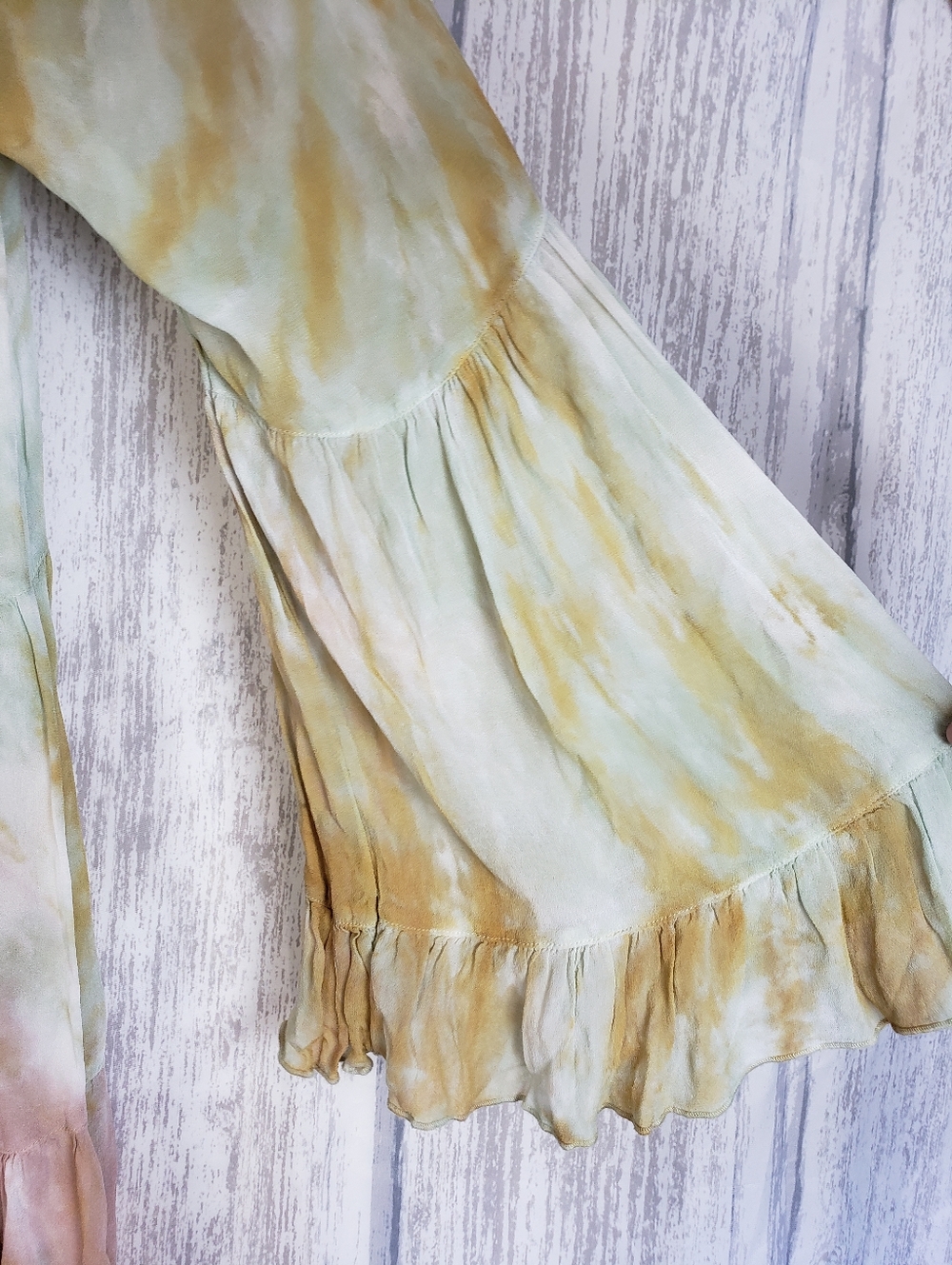 Young Fabulous & Broke Rosa mini dress green & pink tie-dye Boho Festival Medium - Picture 10 of 10